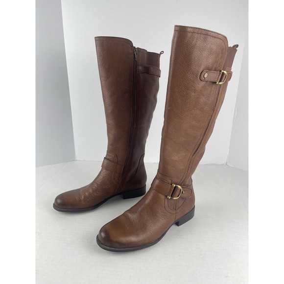 Naturalizer Boots Womens 8 Joylynn Tall Riding Brown Leather N5 Comfort Knee-Hi - Picture 2 of 7